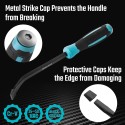 3-Piece Pry Bar Set, Including 8", 12" and 18", Hammer Strike Cap, Angled Tip for Prying and Moving Objects