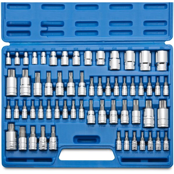10083A Master Torx Bit Socket and External Torx Socket Set, S2 and CrV Steel, Supreme Torque Output Complete Kit, 60 Pieces