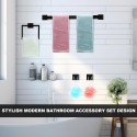 10 Pcs Bathroom Towel Bar Holder Kit 23.6 Inch Towel Ring Robe Hook Toilet Paper Holder