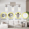 3 Light Wall Sconces Lighting with Clear Glass Shade