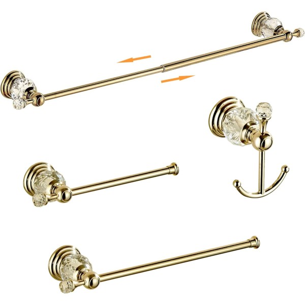 Bathroom Hardware Set,Adjustable Towel Rack, Toilet Roll Paper Holder