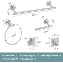 14 Pieces Bathroom Hardware Set, 304 Stainless Steel Bathroom Hardware Set, Bath Towel Bar Set, Towel Racks for Bathroom Wall Mounted.