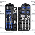 240-Piece Mechanics Hand Tool Set, General Assorted SAE/Metric Sockets and Wrenches Automotive Repair Tool Kit with Plastic Storage Toolbox