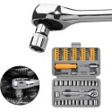  57 Piece Socket and Bit Set 1/4'' Drive Sockets and Bits Set for Mechanics and DIY Enthusiasts Mechanic Tool Set