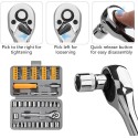 57 Piece Socket and Bit Set 1/4'' Drive Sockets and Bits Set for Mechanics and DIY Enthusiasts Mechanic Tool Set