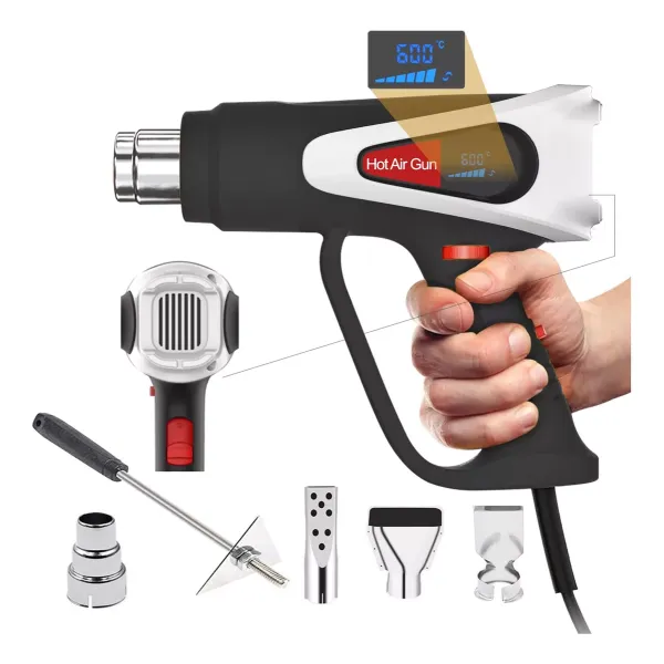 2000w Heat Gun Adjustable Temperature Kit 5 Pieces