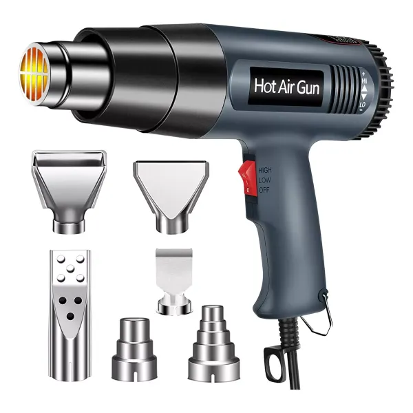 2000w Heat Gun Adjustable Temperature 6 Nozzles