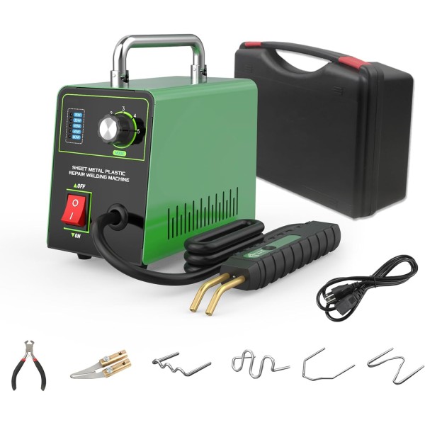 110V Plastic Repair Machine Kit - Fast Heating Plastic Hot Stapler with 600 Staples 5 Power Levels Adjustable 