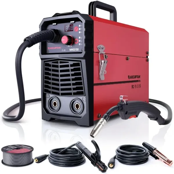 130A MIG Welder, 110V Flux Core MIG Welder/Lift TIG/Stick 3 in 1 Welding Machine with Synergy, IGBT Inverter Portable Gasless