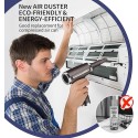 Compressed Air Duster, Cordless, Rechargeable, Powerful 120000RPM, Low Noise Electric Canned Air for Computer Keyboard Cleaner and Drying