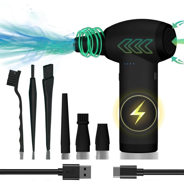 Compressed Air Duster Keyboard Cleaner, 2.47oz Powerful Electric Air Duster Replace Air Can, Reusable no Canned Air Duster, Cordless Dust Blower, Air Blower for Computer PC Cleaning