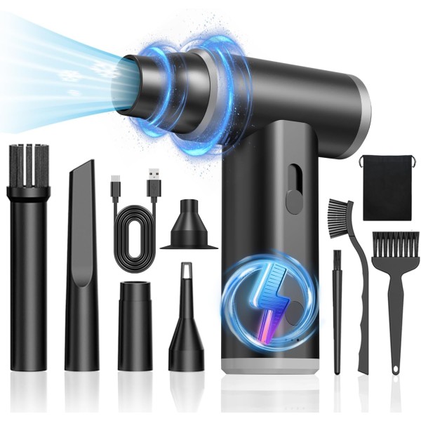 Compressed Air Duster 5.0, Upgraded Newly Mini Metal Design Enhanced Powerful 250000RPM