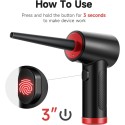Electric Cordless Compressed Air Duster -51000RPM,3 Speed, Fast-USB Charging Keyboard Cleaner with LED Light for Dust Off/Cleaning Computer Electronics, Replace Air Can/Pump