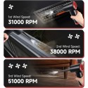 Electric Cordless Compressed Air Duster -51000RPM,3 Speed, Fast-USB Charging Keyboard Cleaner with LED Light for Dust Off/Cleaning Computer Electronics, Replace Air Can/Pump