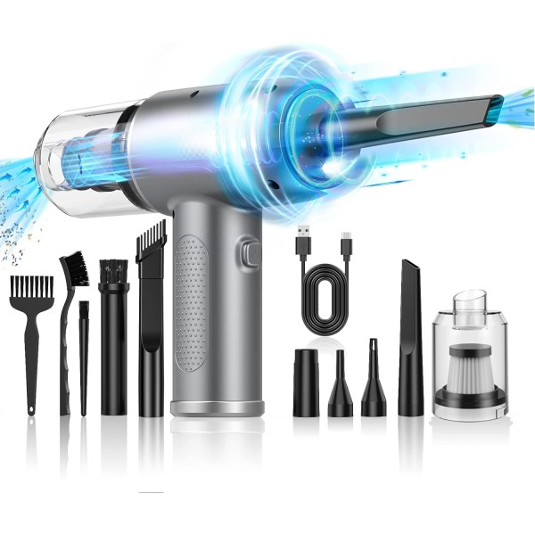 Powerful Electric Air Duster - 100000RPM, Reusable & Cordless - Ideal Replacement for Compressed Air Cans - Perfect for Keyboards, PCs, and Cars